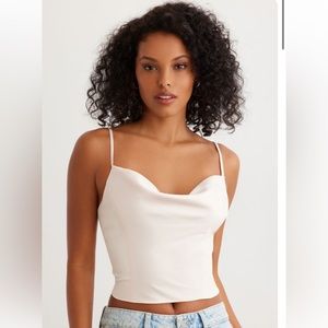 Dynamite Satin cowl neck top